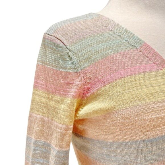 Loveshackfancy Metallic Stripe Asteria Crop Cardigan NWT - Picture 11 of 12